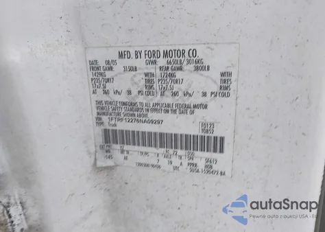 2006 Ford F-150 Stx/Xl/Xlt z USA, uszkodzony, nr VIN 1FTRF12276NA09297